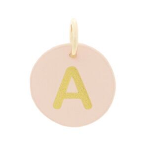 The Cuddle Collab Wear & Share Charm Faux Leather "A" Monogram in Pink